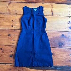 J.Crew Scalloped Navy Dress